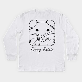 furry potato funny hamster lovers gift Kids Long Sleeve T-Shirt